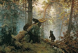 И. И. Шишкин, К. А. Савицкий. «Утро в сосновом лесу»